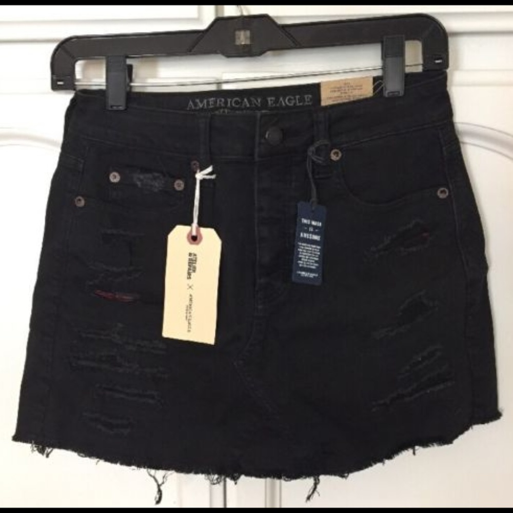 Atelier & Repairs x AE Black Hi-Rise Mini Skirt